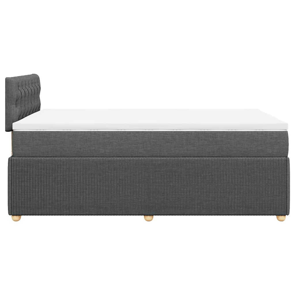 Sommier à lattes de lit avec matelas gris foncé 120x190cm tissu - XIOS