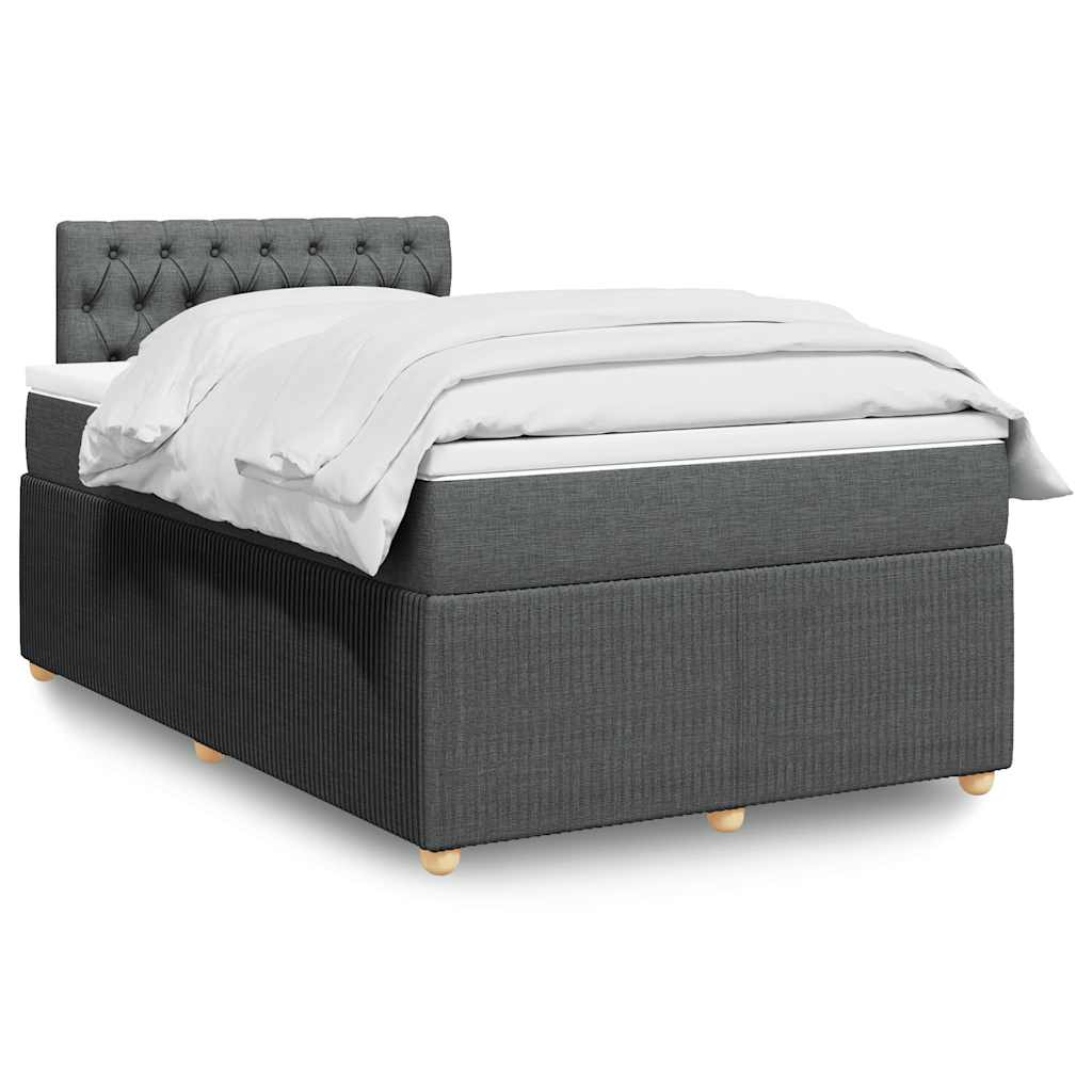 Sommier à lattes de lit avec matelas gris foncé 120x190cm tissu - XIOS