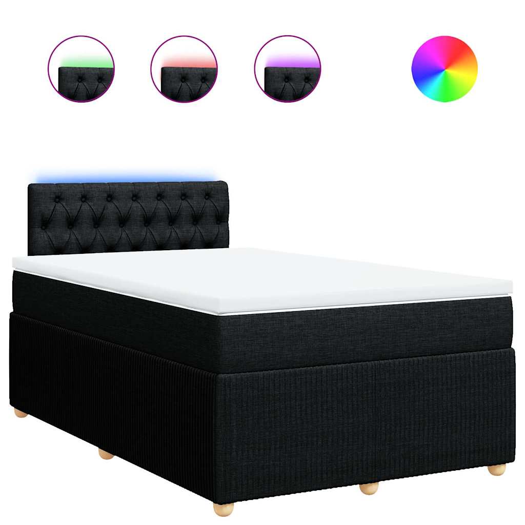 Sommier à lattes de lit avec matelas noir 120x190 cm tissu - XIOS
