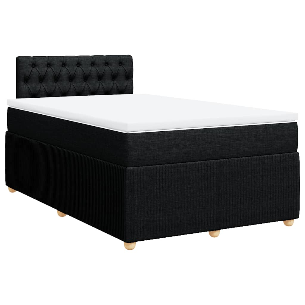 Sommier à lattes de lit avec matelas noir 120x190 cm tissu - XIOS