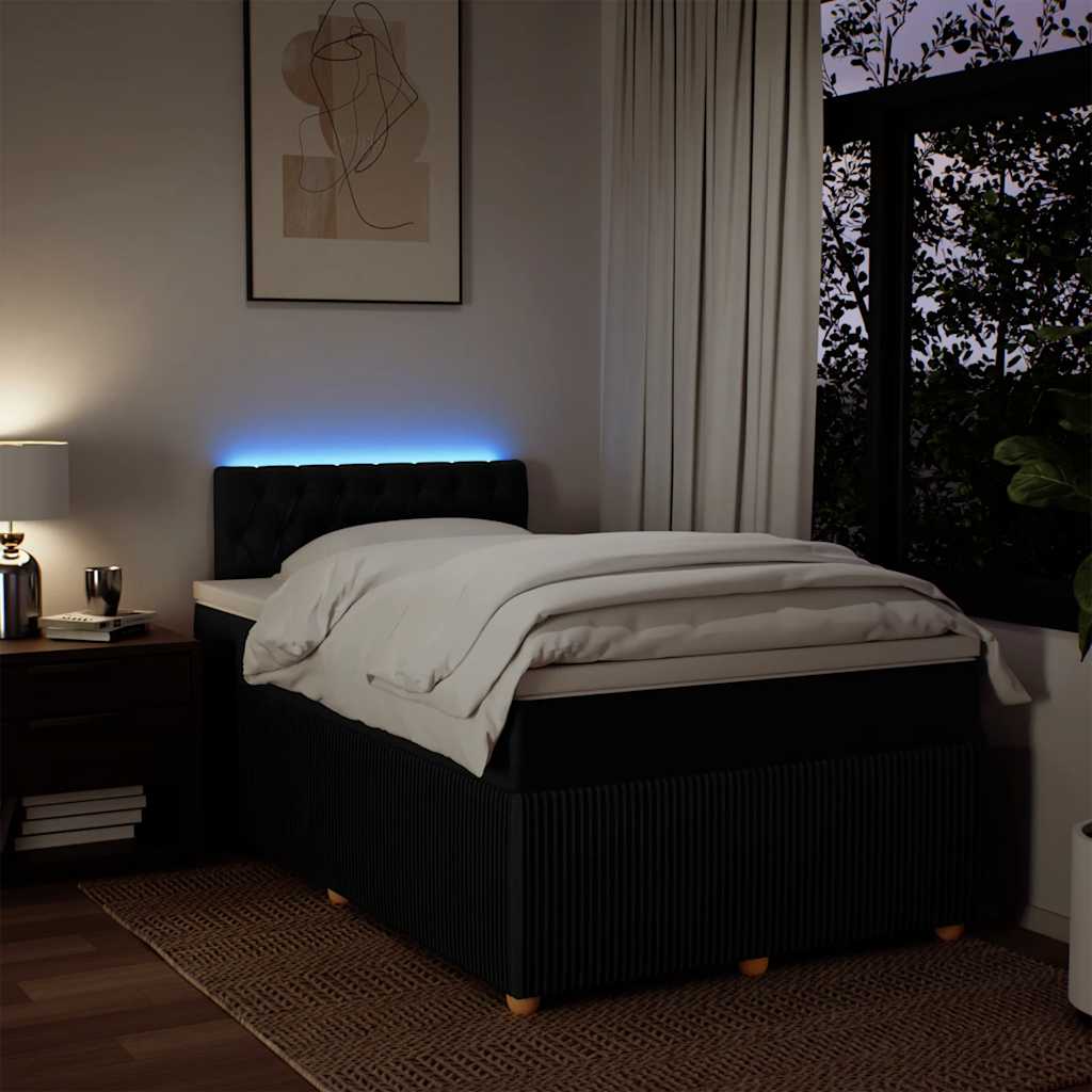 Sommier à lattes de lit avec matelas noir 120x190 cm tissu - XIOS