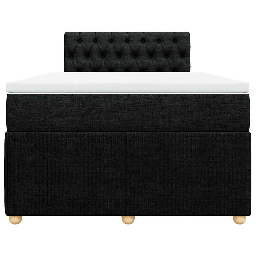 Sommier à lattes de lit avec matelas noir 120x190 cm tissu - XIOS