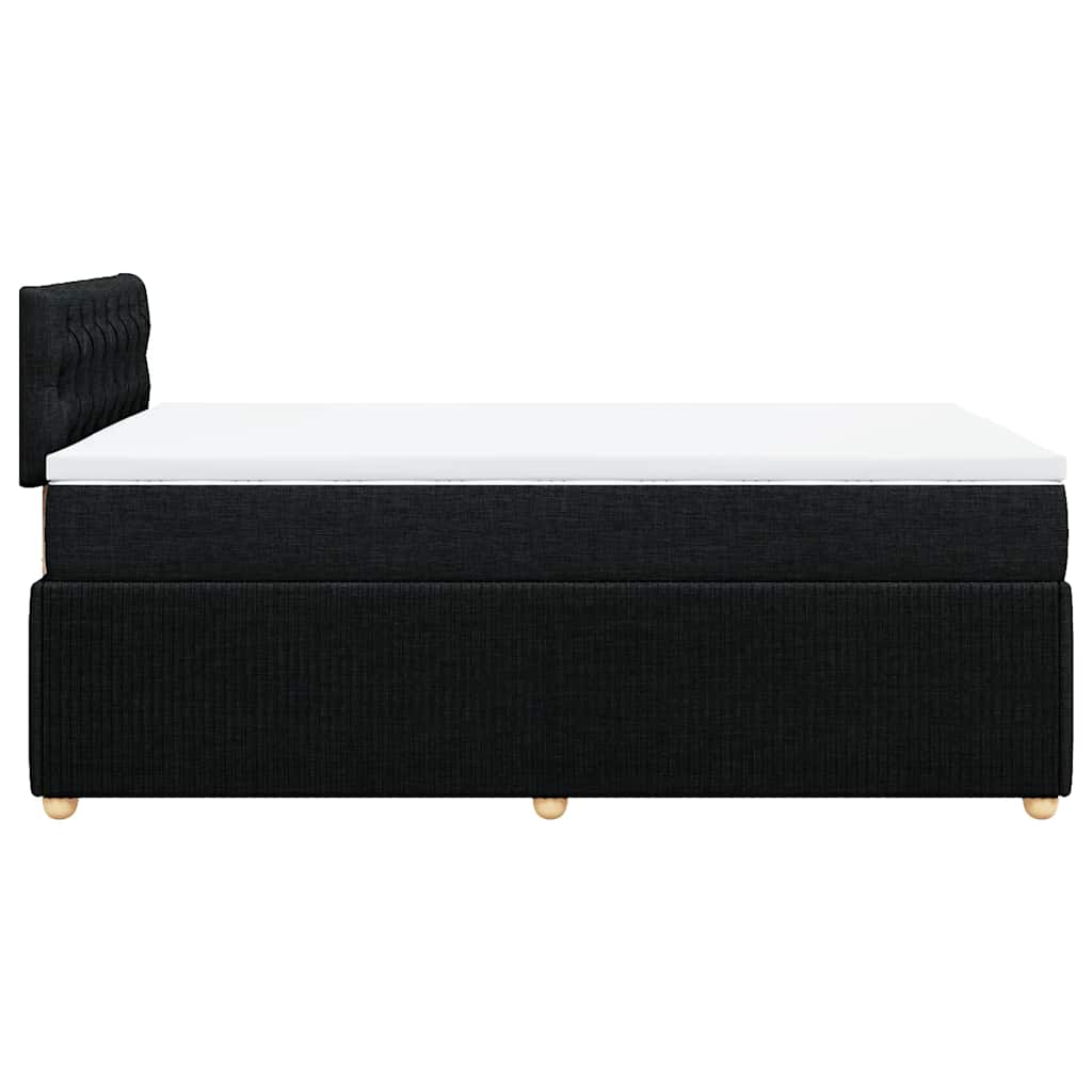 Sommier à lattes de lit avec matelas noir 120x190 cm tissu - XIOS