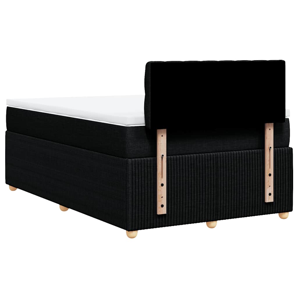 Sommier à lattes de lit avec matelas noir 120x190 cm tissu - XIOS