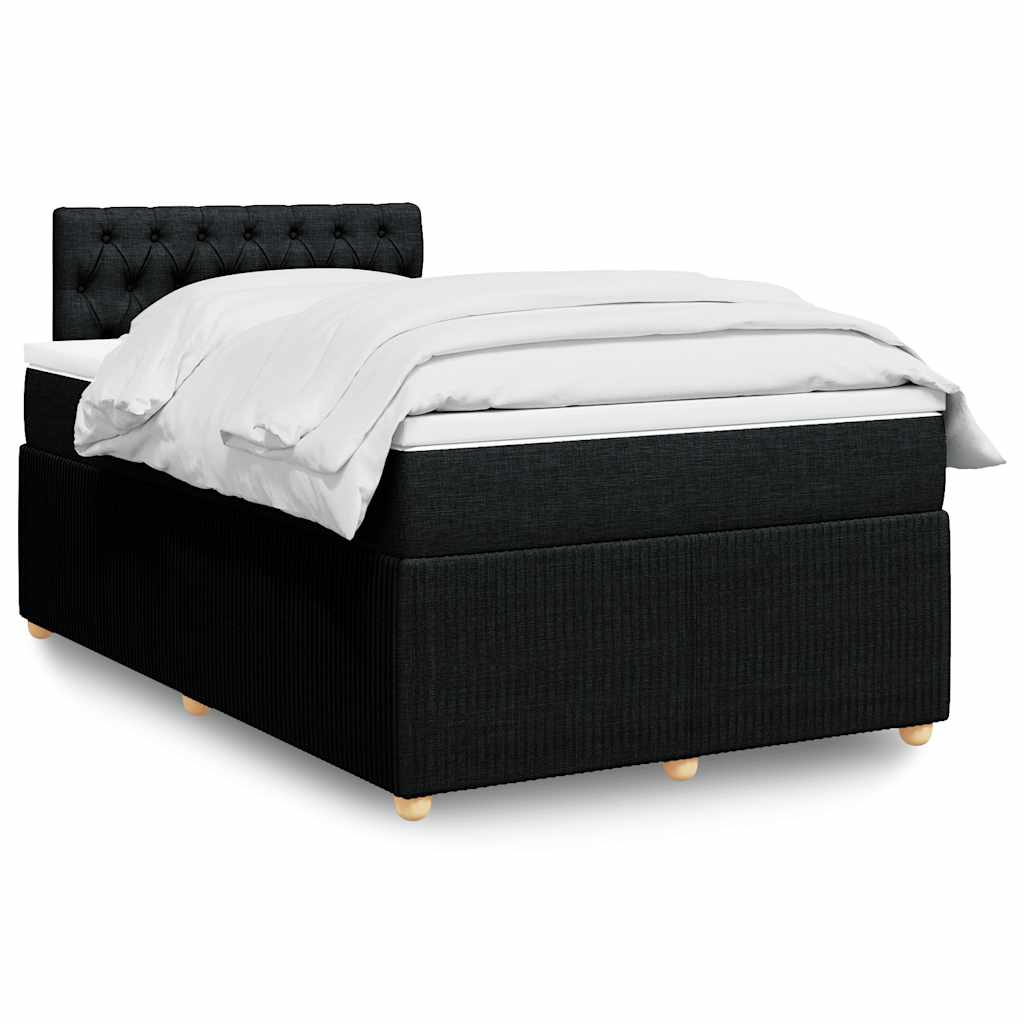 Sommier à lattes de lit avec matelas noir 120x190 cm tissu - XIOS