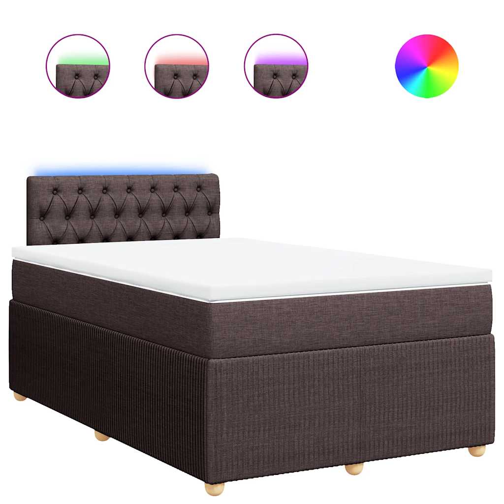 Sommier à lattes de lit et matelas marron foncé 120x190cm tissu - XIOS
