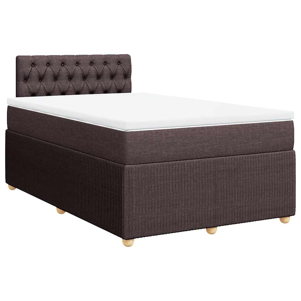 Sommier à lattes de lit et matelas marron foncé 120x190cm tissu - XIOS