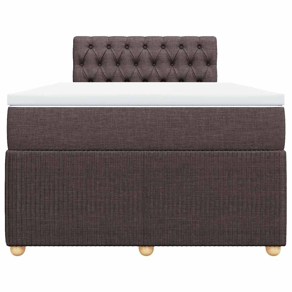 Sommier à lattes de lit et matelas marron foncé 120x190cm tissu - XIOS