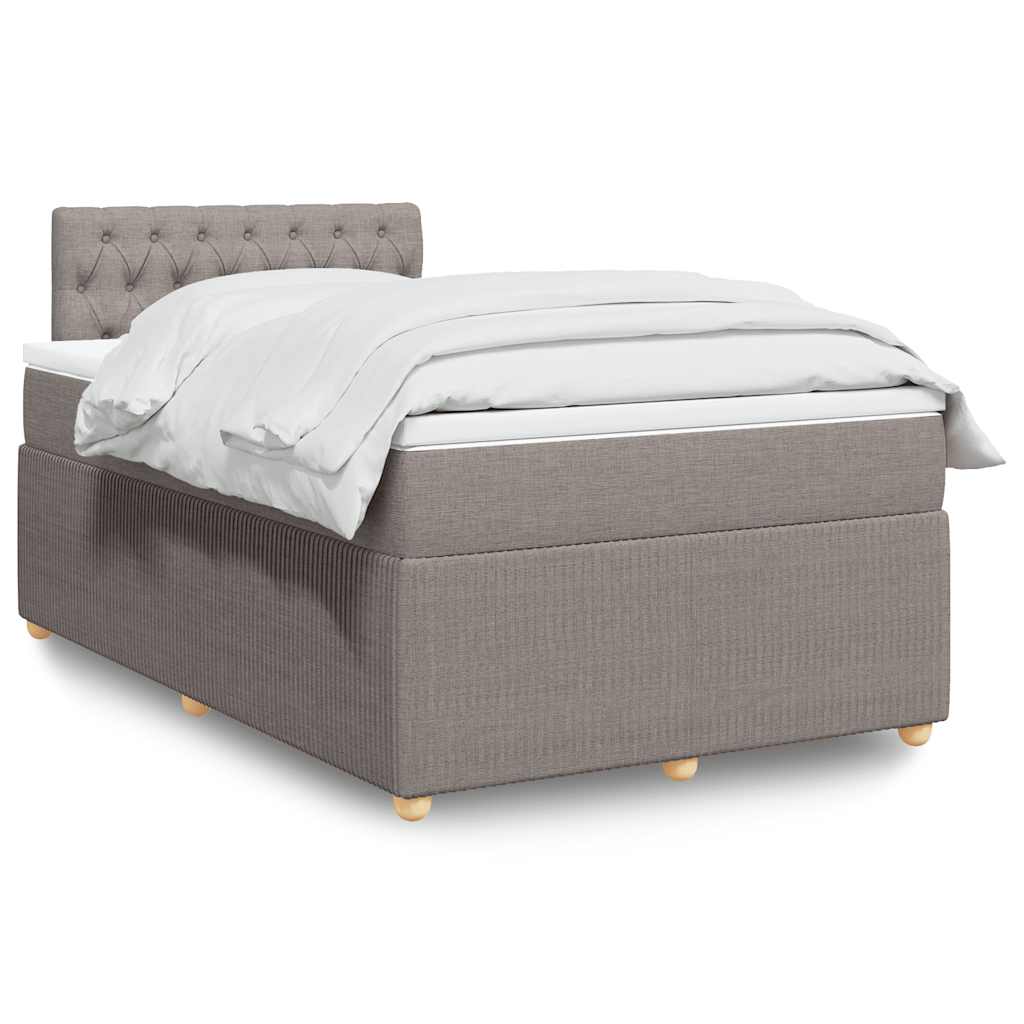 Sommier à lattes de lit avec matelas taupe 120x190 cm tissu - XIOS