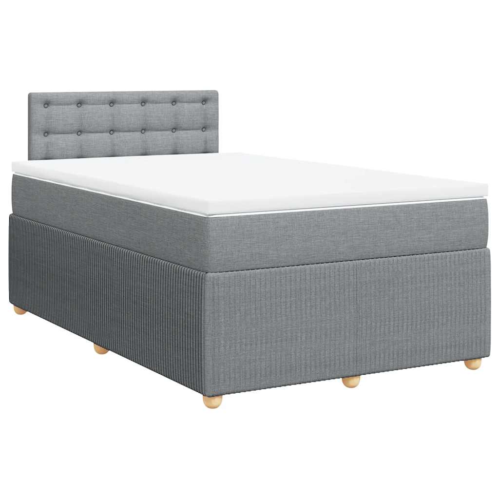 Sommier à lattes de lit et matelas gris clair 120x190 cm tissu - XIOS
