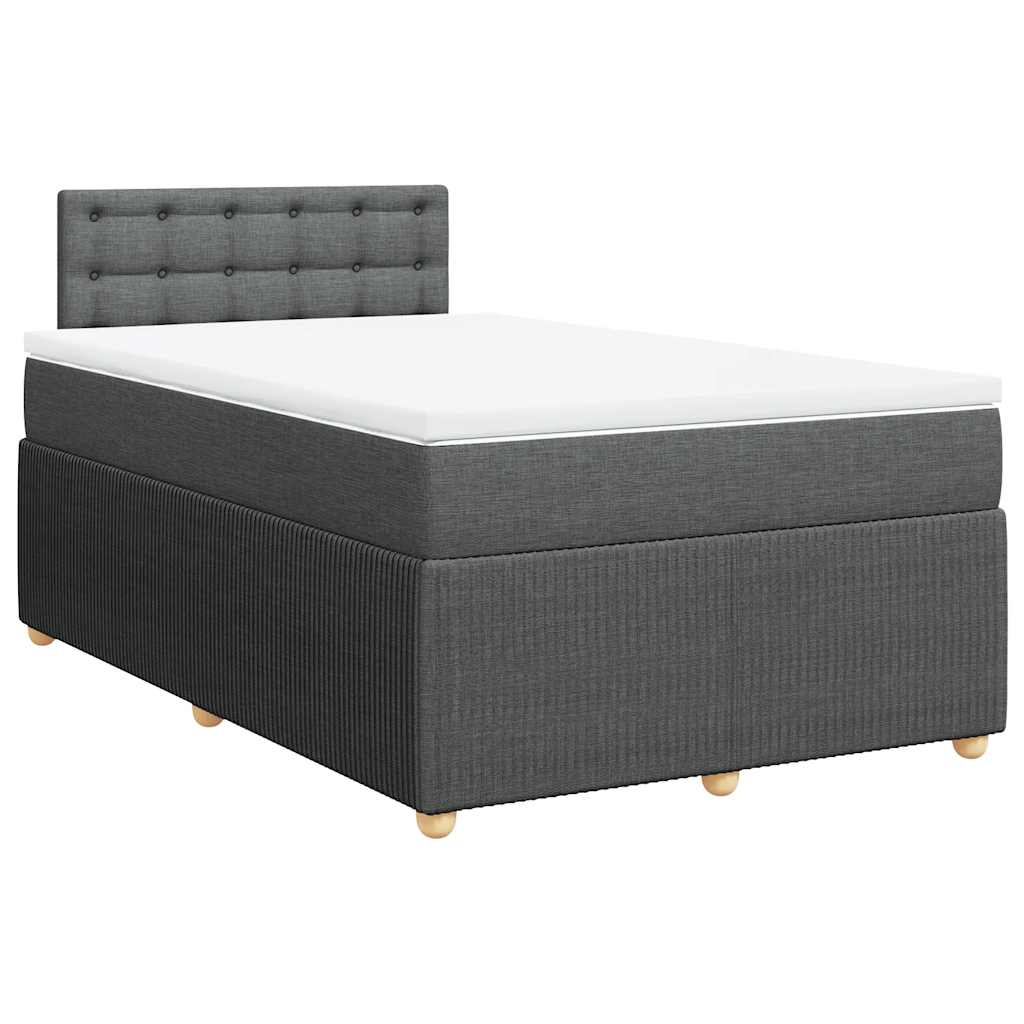 Sommier à lattes de lit avec matelas gris foncé 120x190cm tissu - XIOS