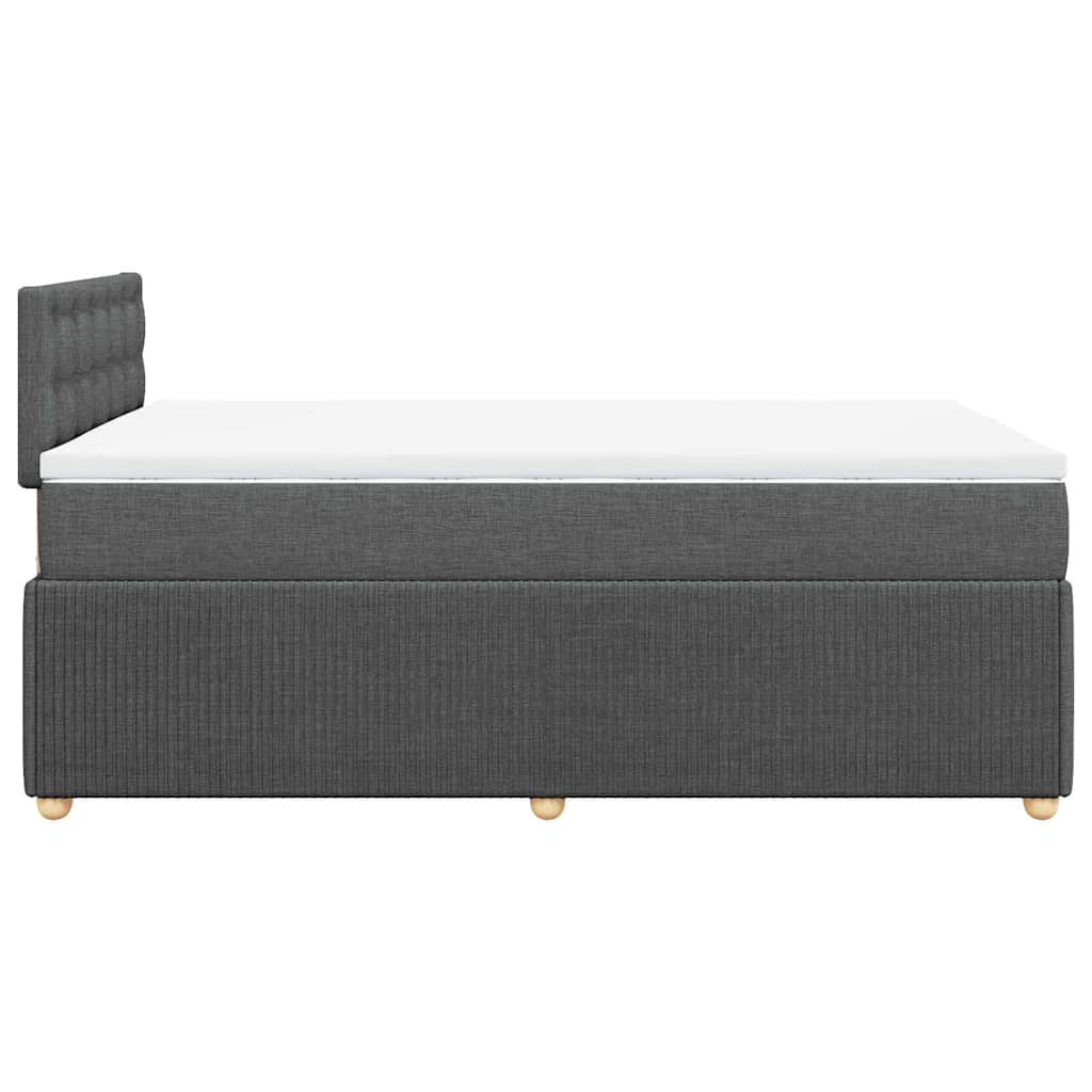 Sommier à lattes de lit avec matelas gris foncé 120x190cm tissu - XIOS