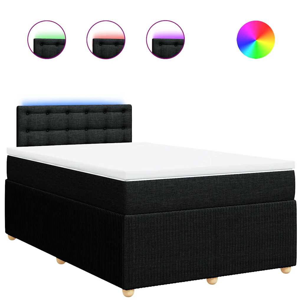 Sommier à lattes de lit avec matelas noir 120x190 cm tissu - XIOS