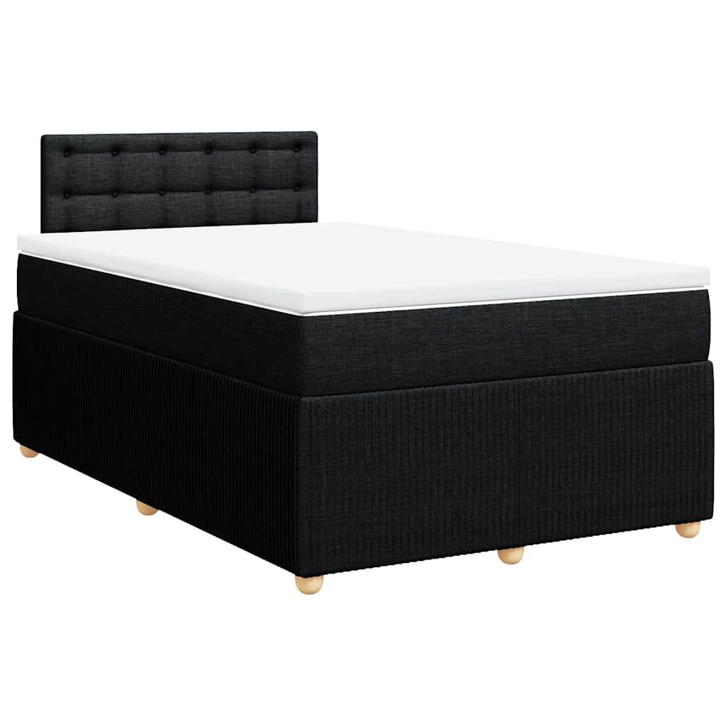 Sommier à lattes de lit avec matelas noir 120x190 cm tissu - XIOS