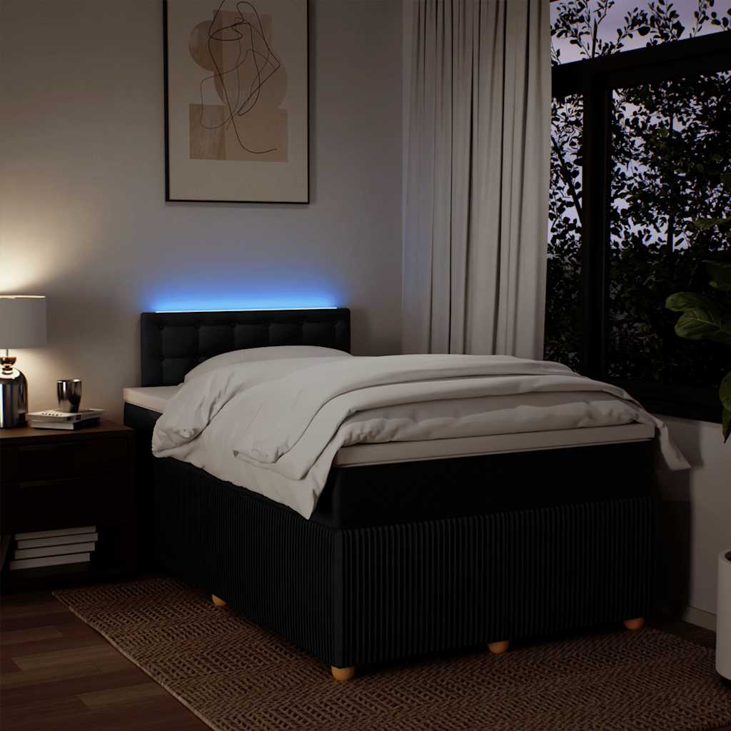 Sommier à lattes de lit avec matelas noir 120x190 cm tissu - XIOS