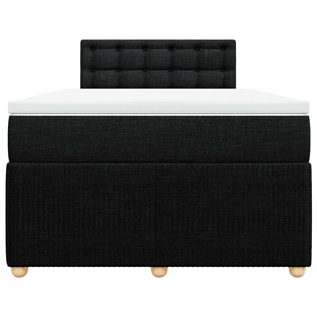Sommier à lattes de lit avec matelas noir 120x190 cm tissu - XIOS