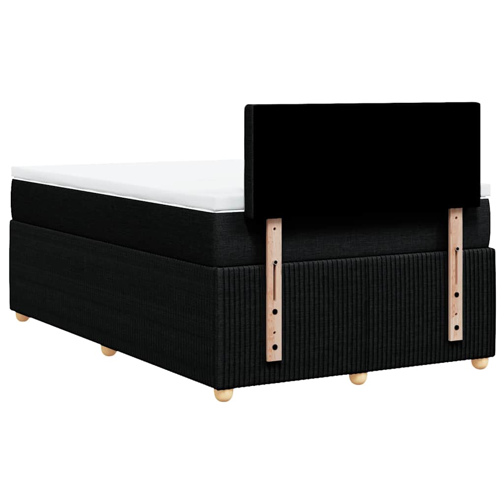 Sommier à lattes de lit avec matelas noir 120x190 cm tissu - XIOS