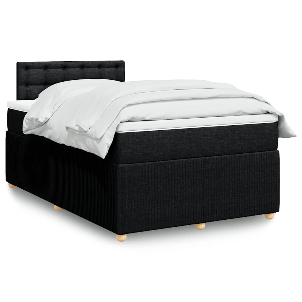 Sommier à lattes de lit avec matelas noir 120x190 cm tissu - XIOS
