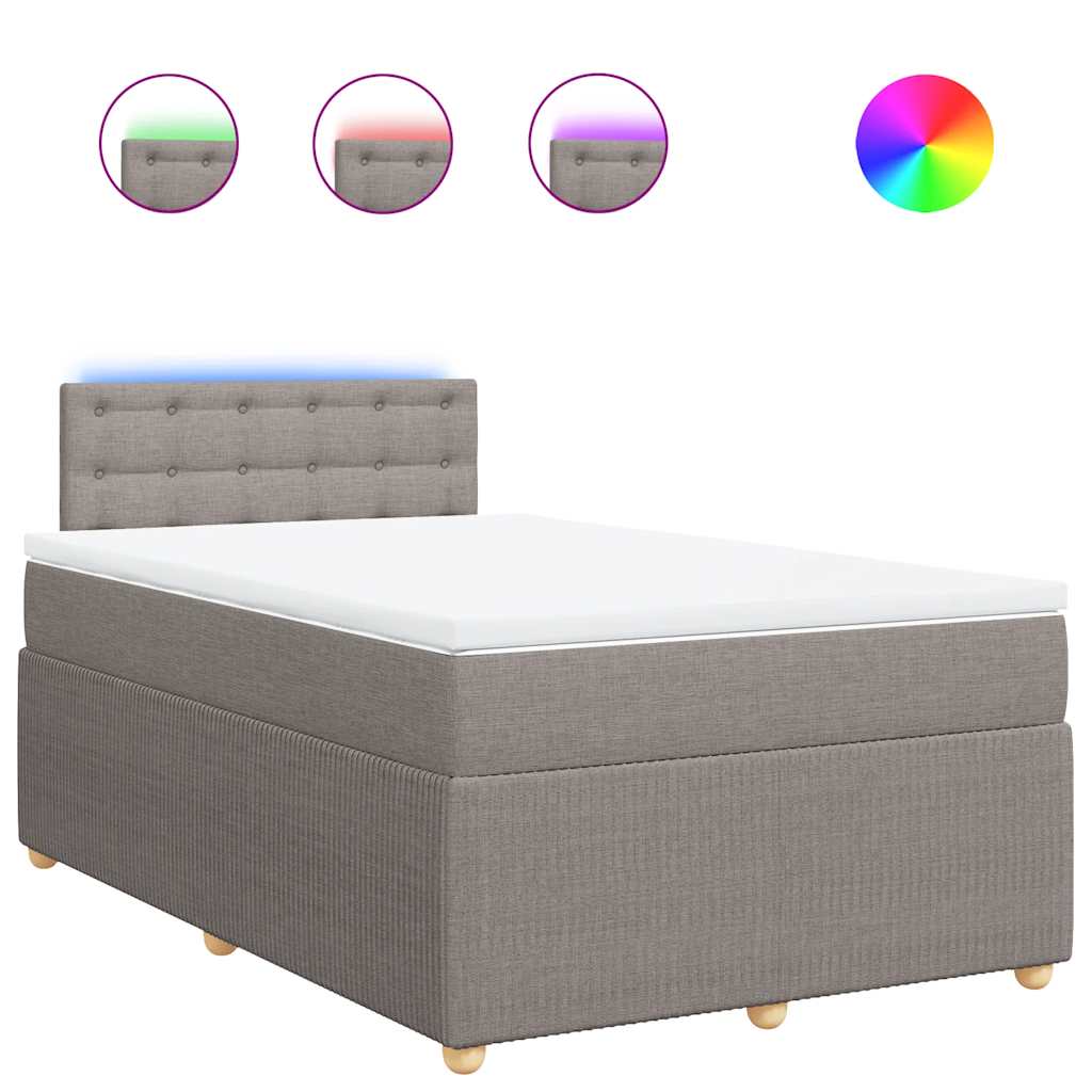 Sommier à lattes de lit avec matelas taupe 120x190 cm tissu - XIOS