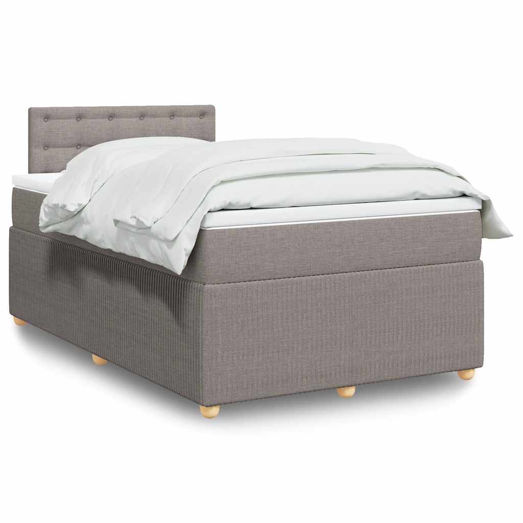Sommier à lattes de lit avec matelas taupe 120x190 cm tissu - XIOS