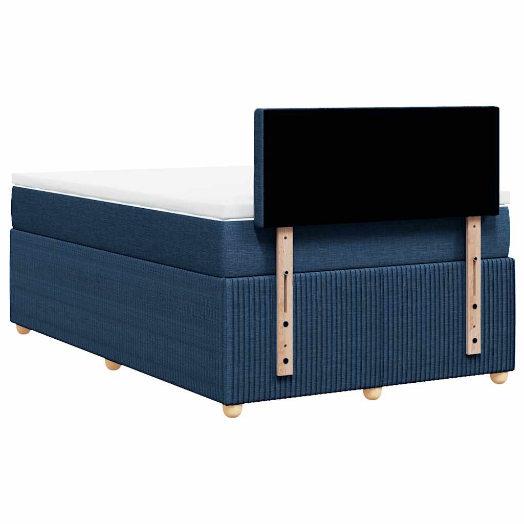 Sommier à lattes de lit avec matelas bleu 120x190 cm tissu - XIOS
