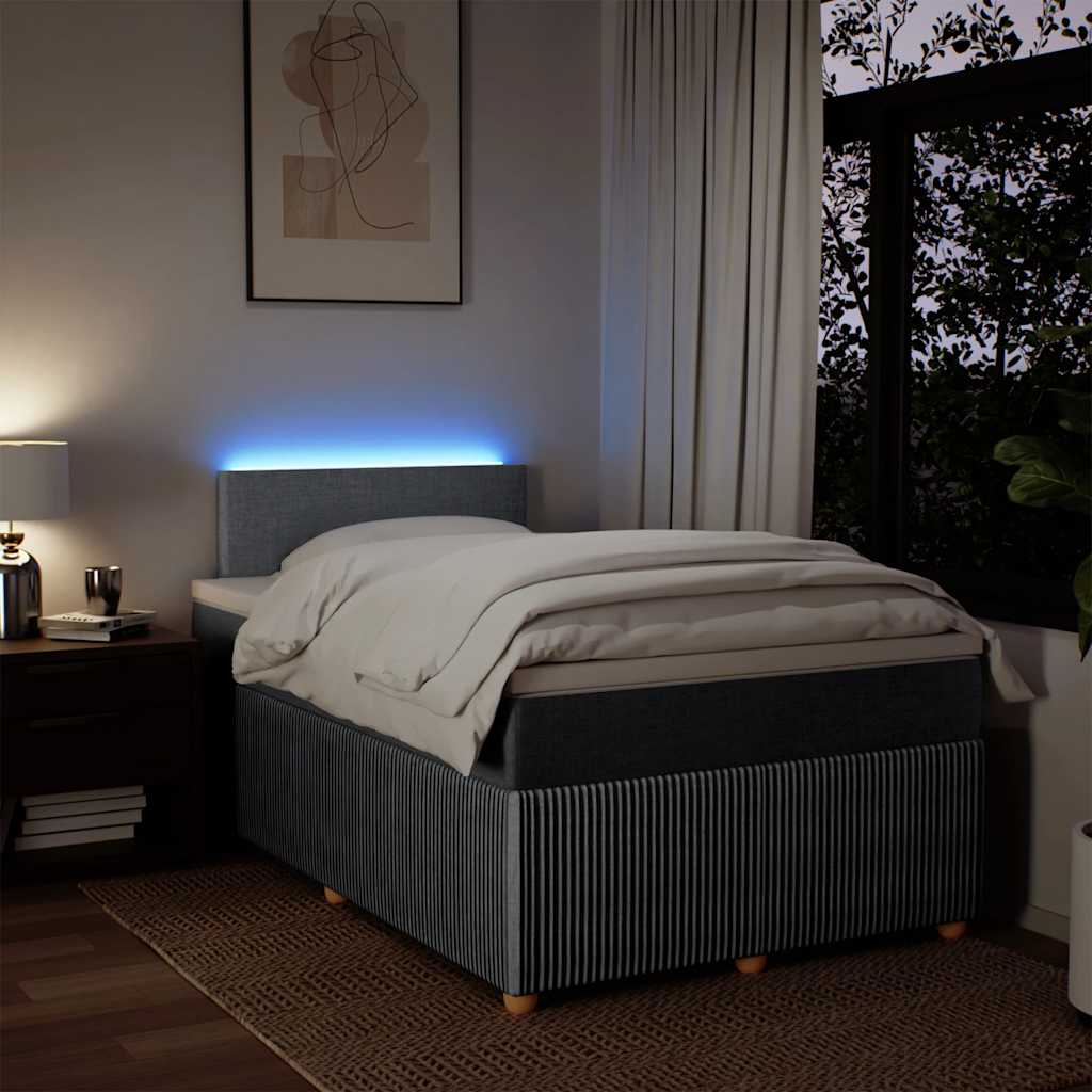 Sommier à lattes de lit avec matelas Gris clair 120x200cm Tissu - XIOS