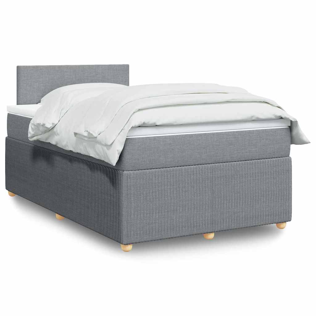 Sommier à lattes de lit avec matelas Gris clair 120x200cm Tissu - XIOS