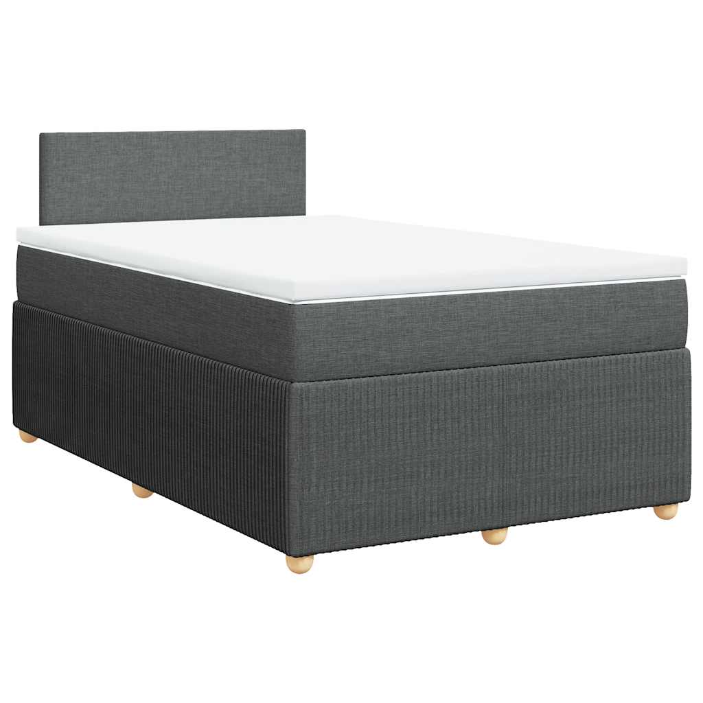 Sommier à lattes de lit avec matelas Gris foncé 120x200cm Tissu - XIOS