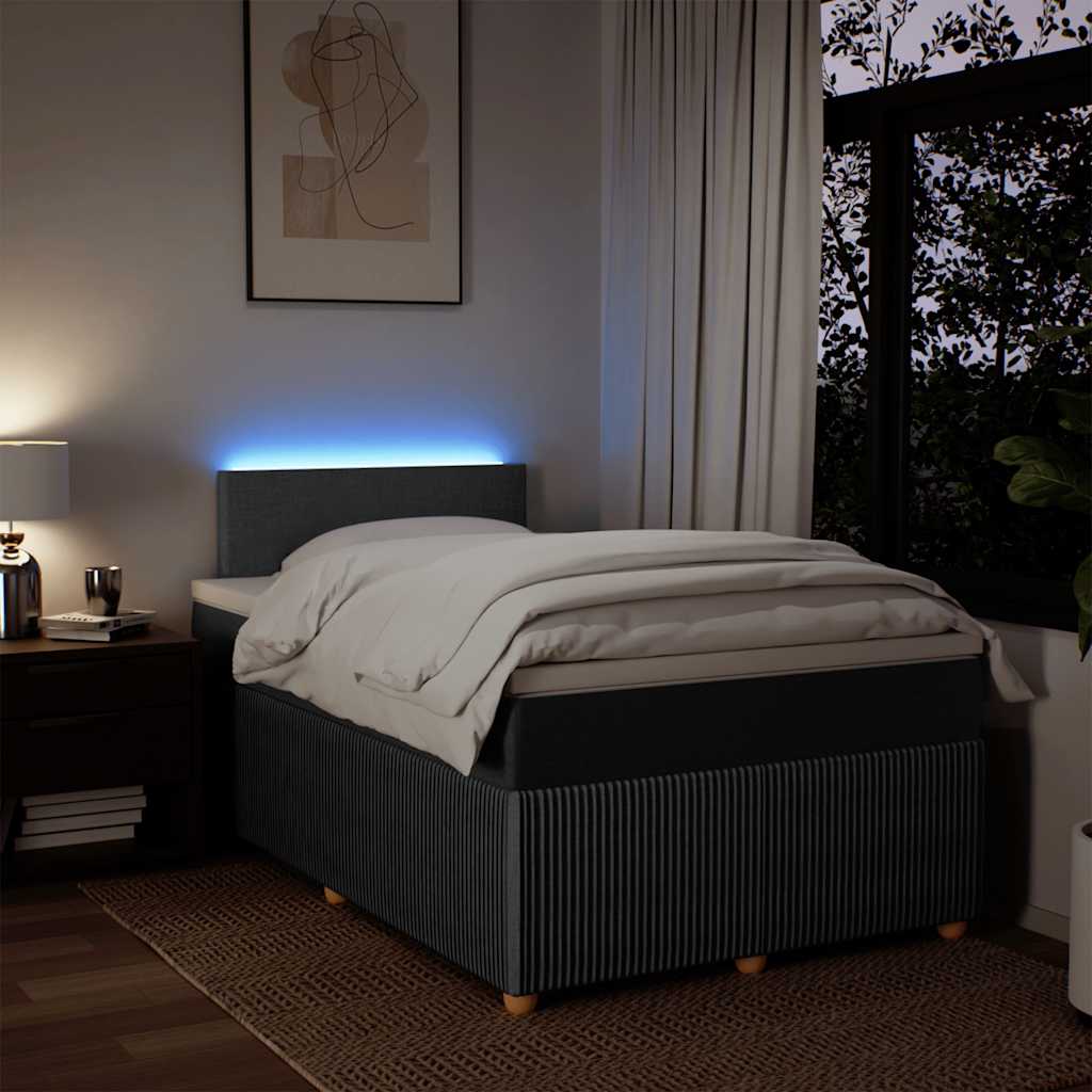 Sommier à lattes de lit avec matelas Gris foncé 120x200cm Tissu - XIOS