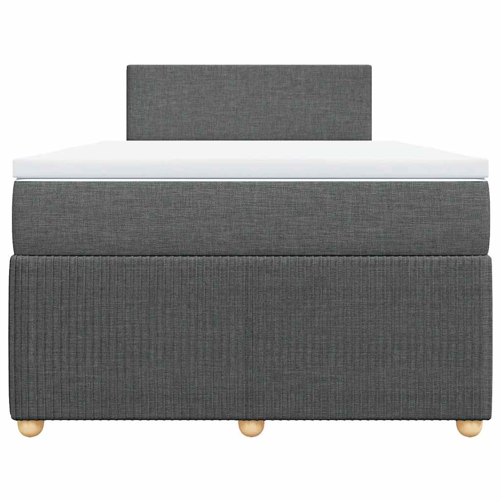 Sommier à lattes de lit avec matelas Gris foncé 120x200cm Tissu - XIOS