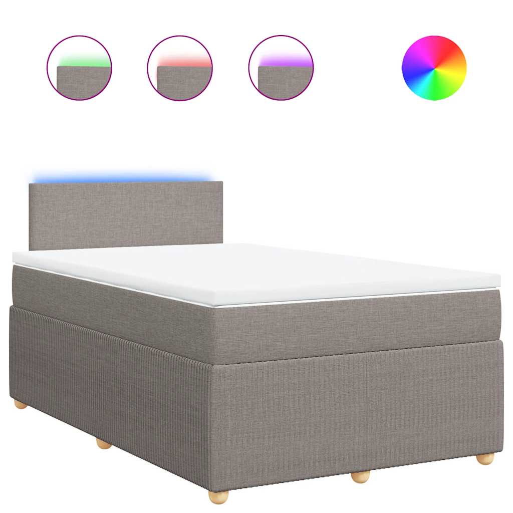 Sommier à lattes de lit avec matelas Taupe 120x200 cm Tissu - XIOS