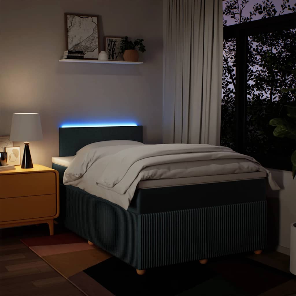 Sommier à lattes de lit avec matelas Bleu 120x200 cm Tissu - XIOS