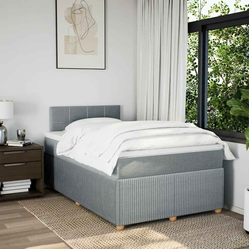 Sommier à lattes de lit avec matelas Gris clair 120x200cm Tissu - XIOS