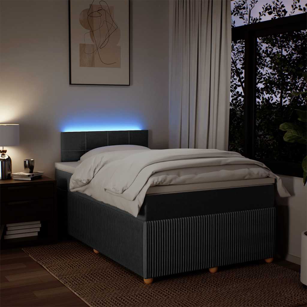 Sommier à lattes de lit avec matelas Gris foncé 120x200cm Tissu - XIOS