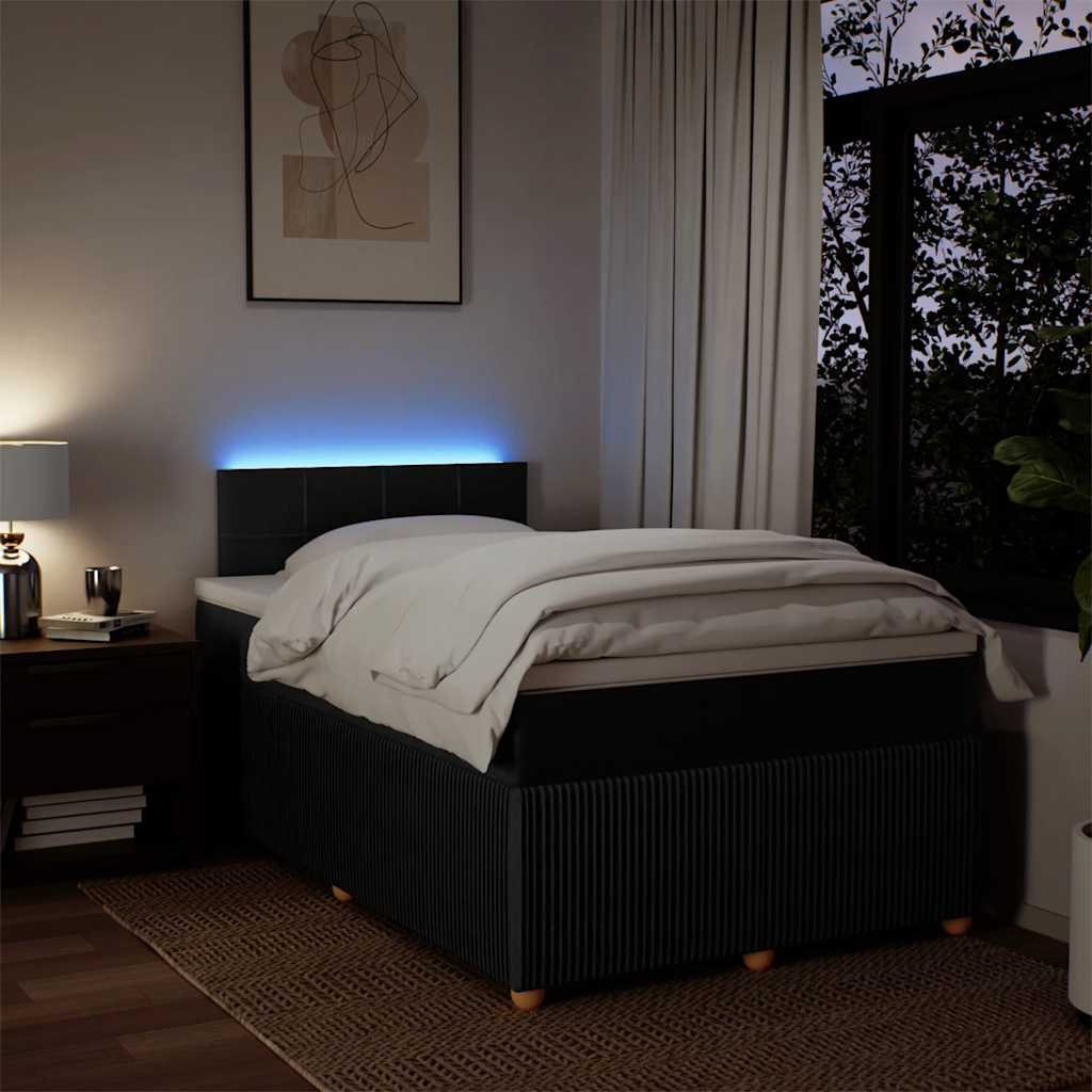Sommier à lattes de lit avec matelas Noir 120x200 cm Tissu - XIOS
