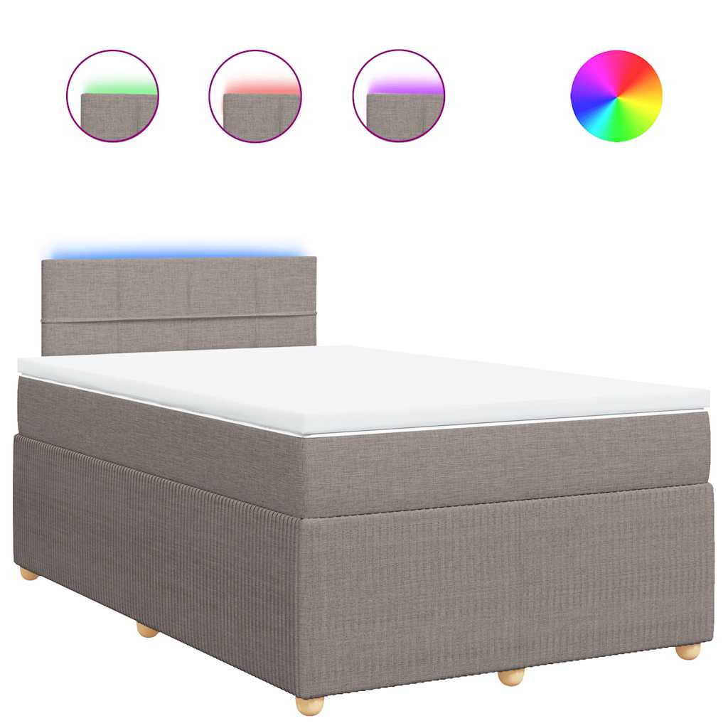 Sommier à lattes de lit avec matelas Taupe 120x200 cm Tissu - XIOS