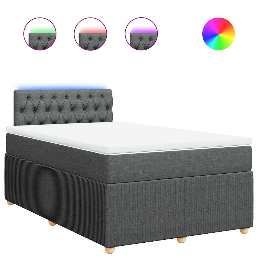 Sommier à lattes de lit avec matelas Gris foncé 120x200cm Tissu - XIOS