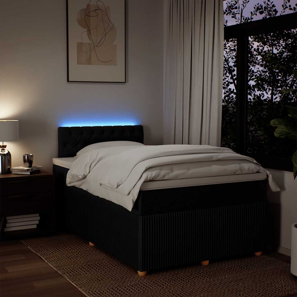 Sommier à lattes de lit avec matelas Noir 120x200 cm Tissu - XIOS