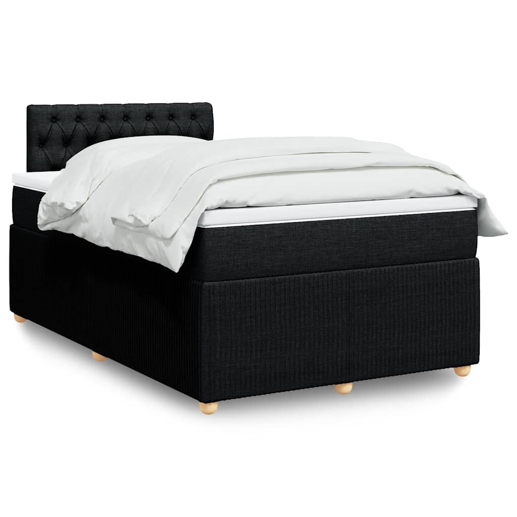 Sommier à lattes de lit avec matelas Noir 120x200 cm Tissu - XIOS