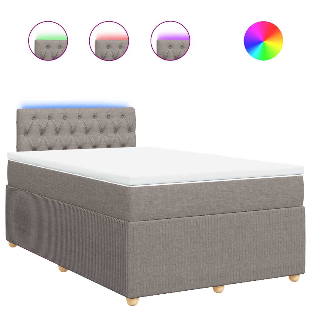 Sommier à lattes de lit avec matelas Taupe 120x200 cm Tissu - XIOS