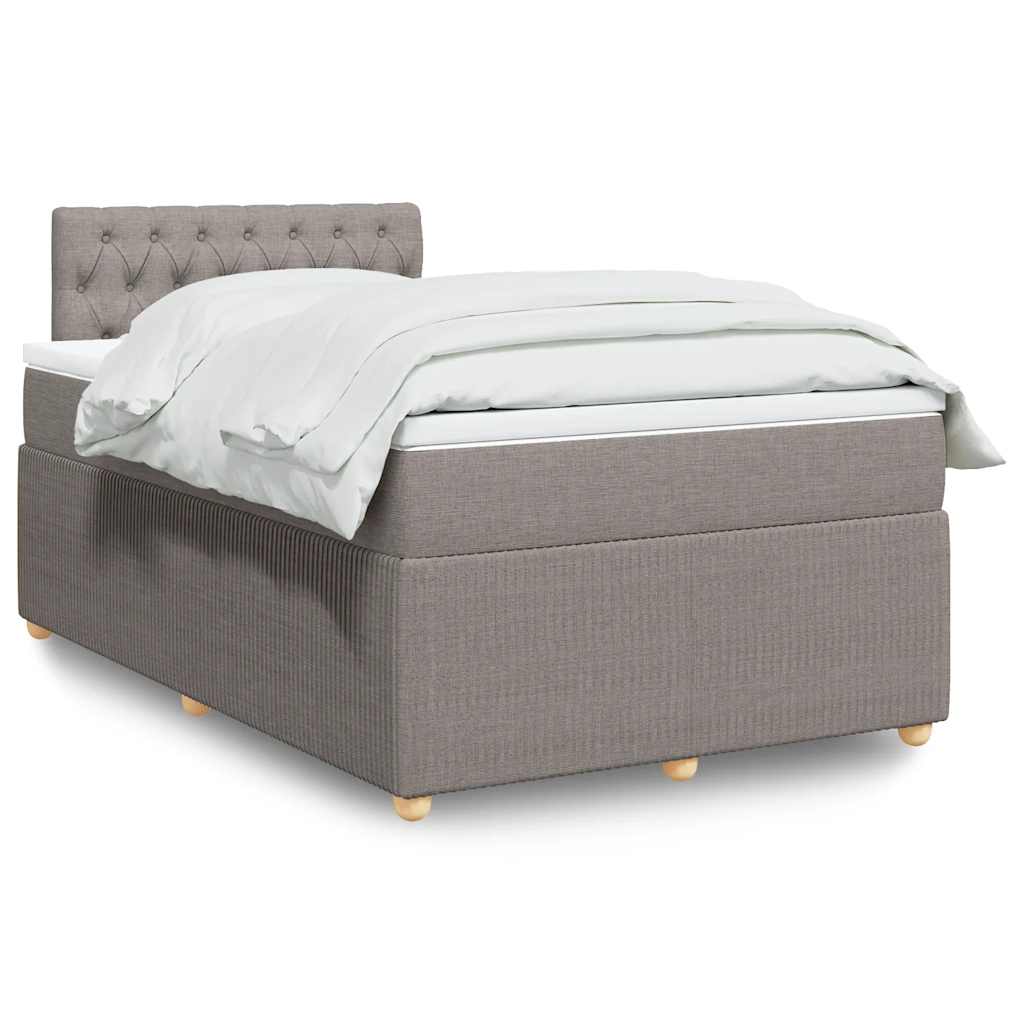 Sommier à lattes de lit avec matelas Taupe 120x200 cm Tissu - XIOS