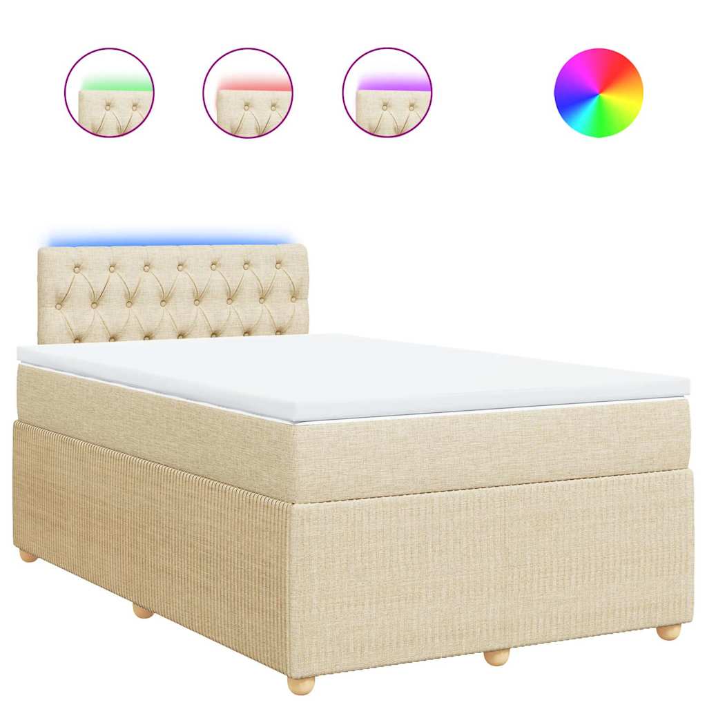 Sommier à lattes de lit avec matelas Crème 120x200 cm Tissu - XIOS