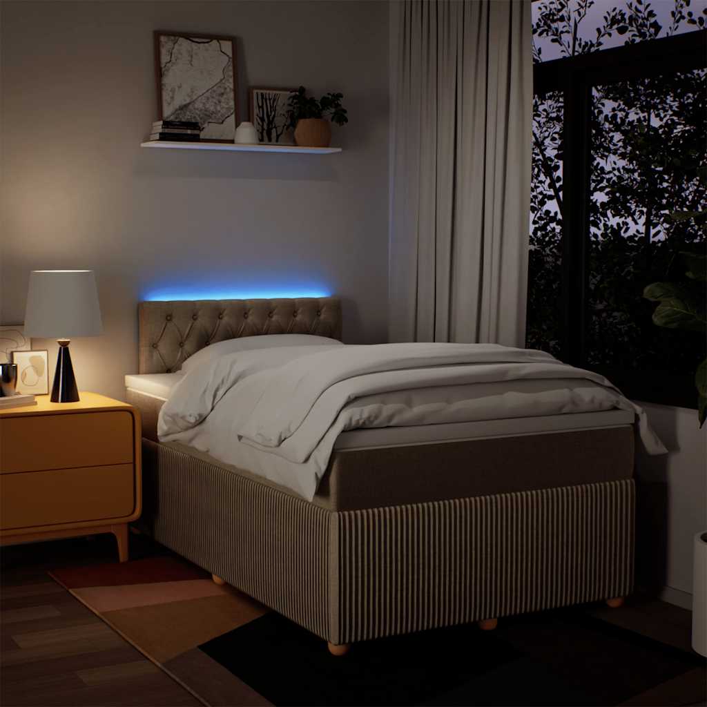 Sommier à lattes de lit avec matelas Crème 120x200 cm Tissu - XIOS
