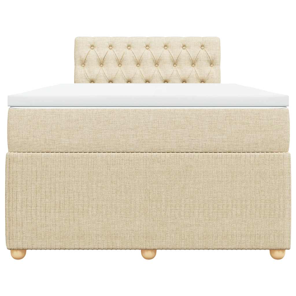 Sommier à lattes de lit avec matelas Crème 120x200 cm Tissu - XIOS