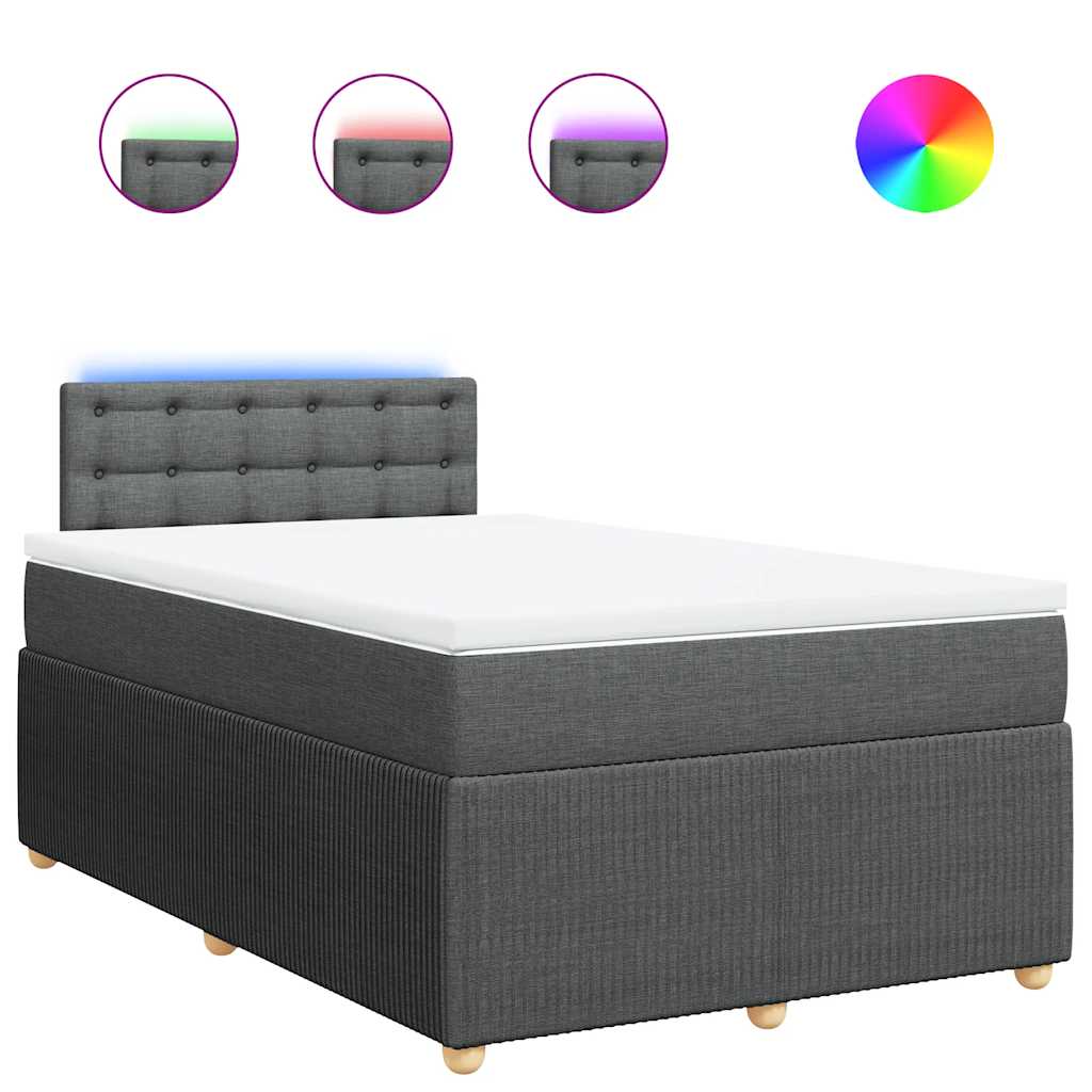 Sommier à lattes de lit avec matelas Gris foncé 120x200cm Tissu - XIOS
