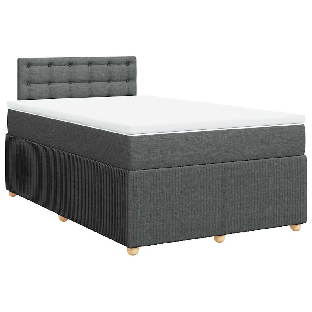 Sommier à lattes de lit avec matelas Gris foncé 120x200cm Tissu - XIOS