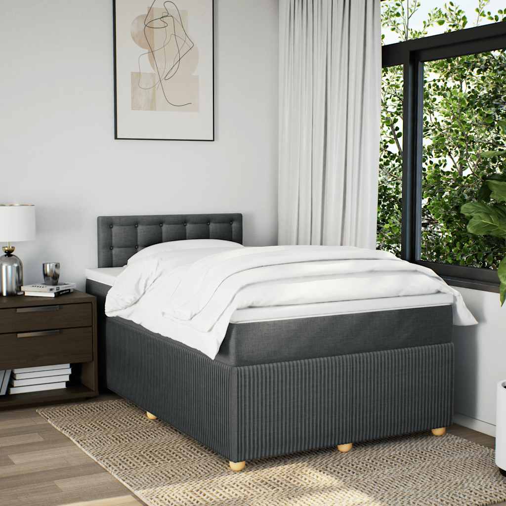 Sommier à lattes de lit avec matelas Gris foncé 120x200cm Tissu - XIOS