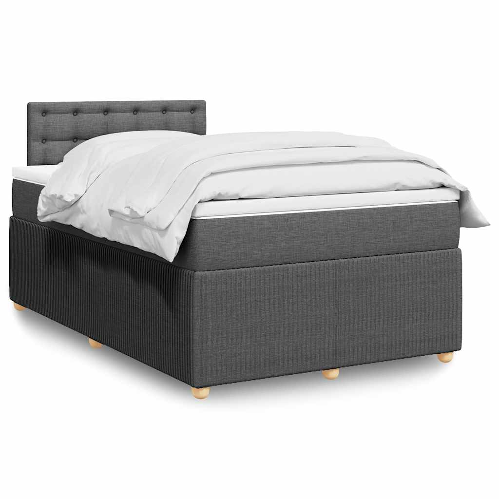 Sommier à lattes de lit avec matelas Gris foncé 120x200cm Tissu - XIOS
