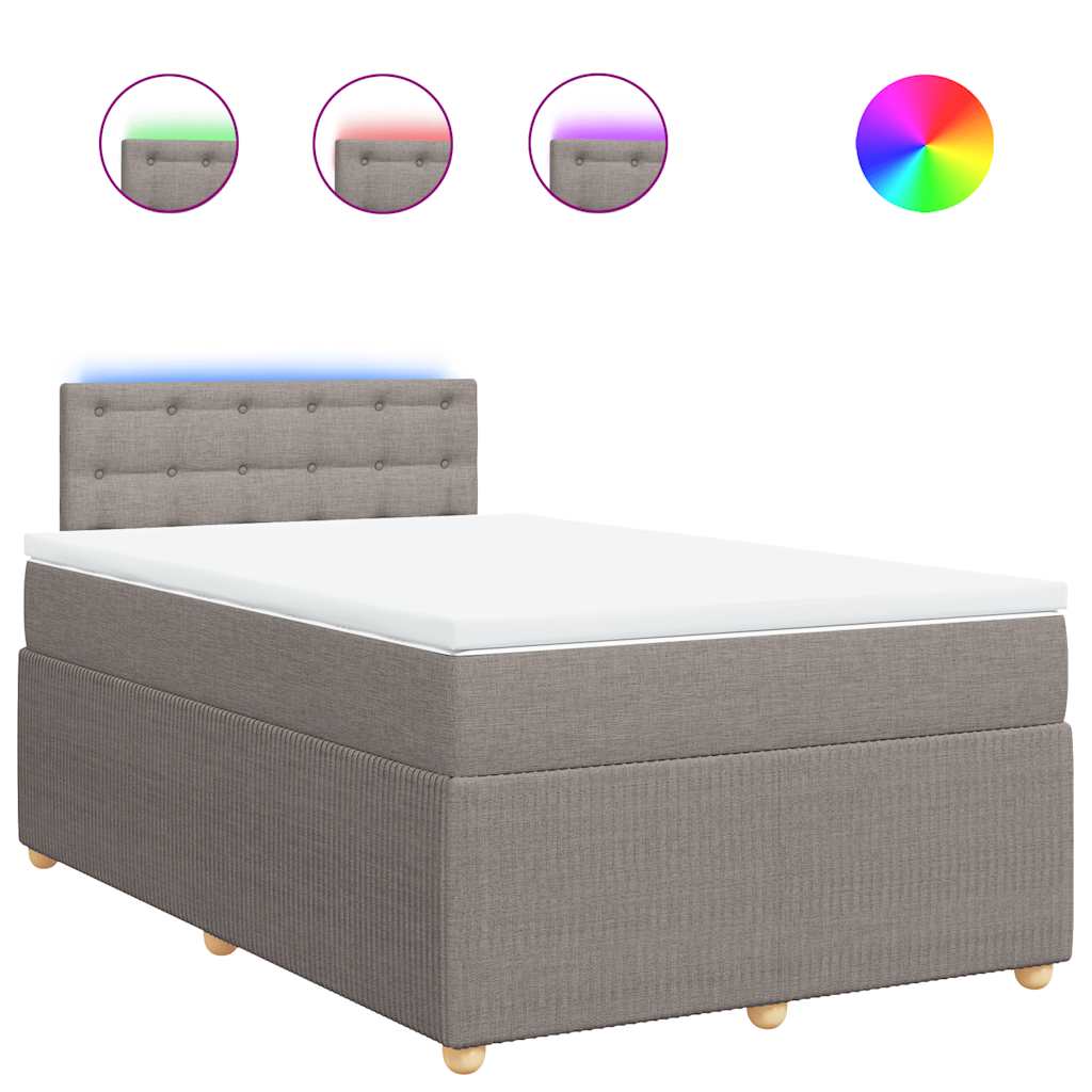 Sommier à lattes de lit avec matelas Taupe 120x200 cm Tissu - XIOS