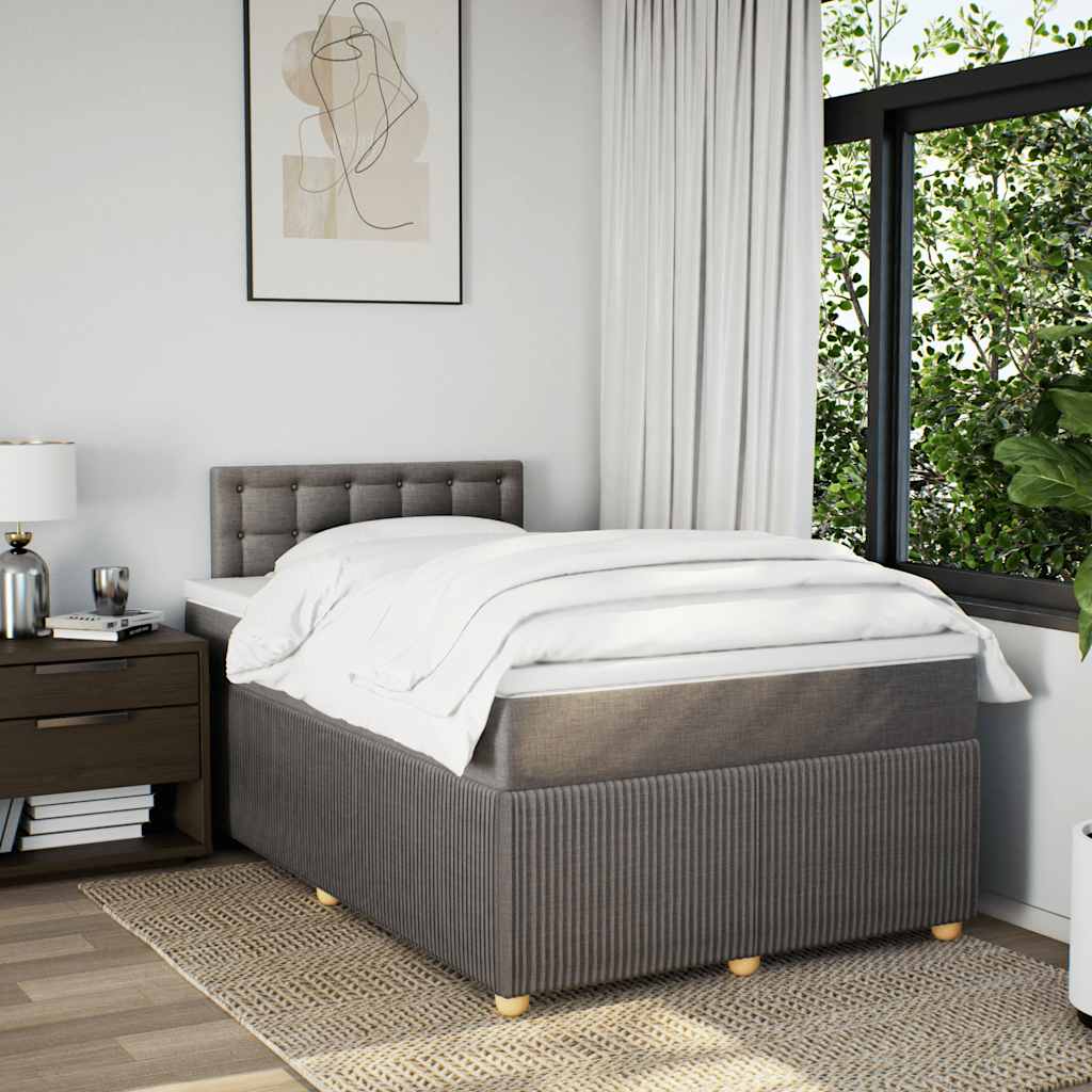 Sommier à lattes de lit avec matelas Taupe 120x200 cm Tissu - XIOS
